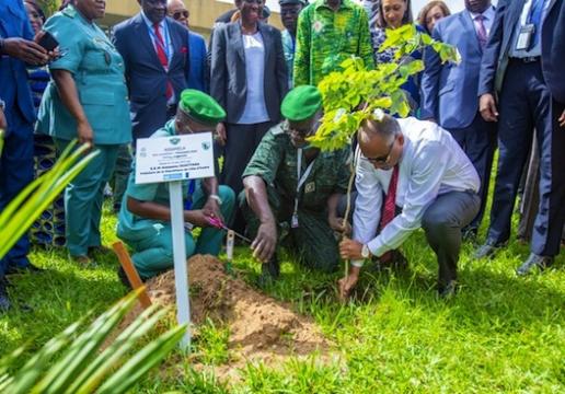 Cote d'Ivoire / Cop 15/Restauration du couvert forestier ivoirien : le Premier Ministre Patrick Achi et une vingtaine d'autres personnalités participent à une opération de planting d'arbres